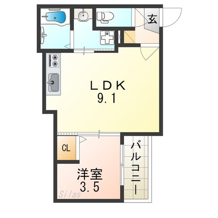 若江岩田駅 徒歩7分 3階の物件間取画像